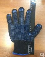 Перчатки трикотажные с ПВХ 7 нитей/7,5 класс/85 гр. двойной оверлок (Россия)