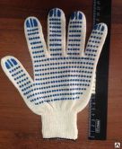 Перчатки трикотажные с ПВХ 4 нити/10 класс/42 гр. (Россия) белая