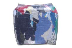 Ветошь цветная (трикотаж),лоскут 40 х 60 см,85% Хлопок+15%синтетика, Упаковка -брикет 10 кг